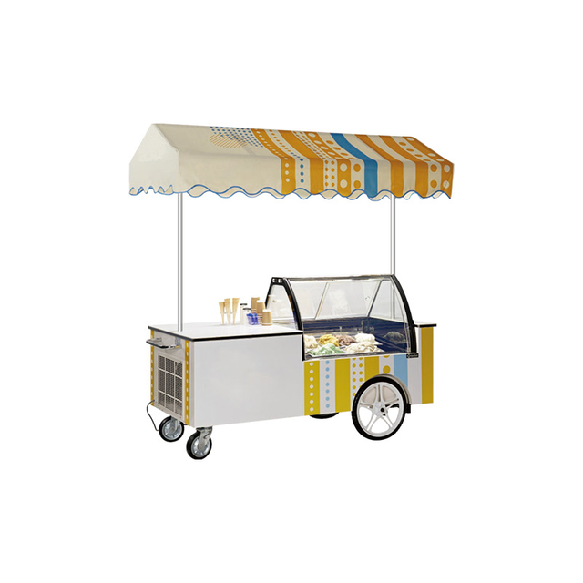 Prosky Portable Automatic Biscuit Push Ice Cream Carts 