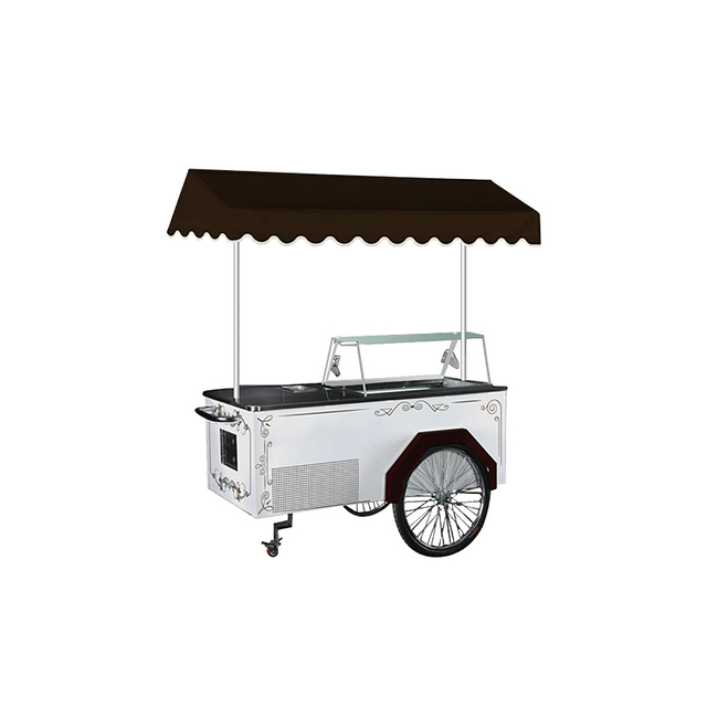Prosky Black Galvanize Steel Automatic Mobile Ice Cream Cart