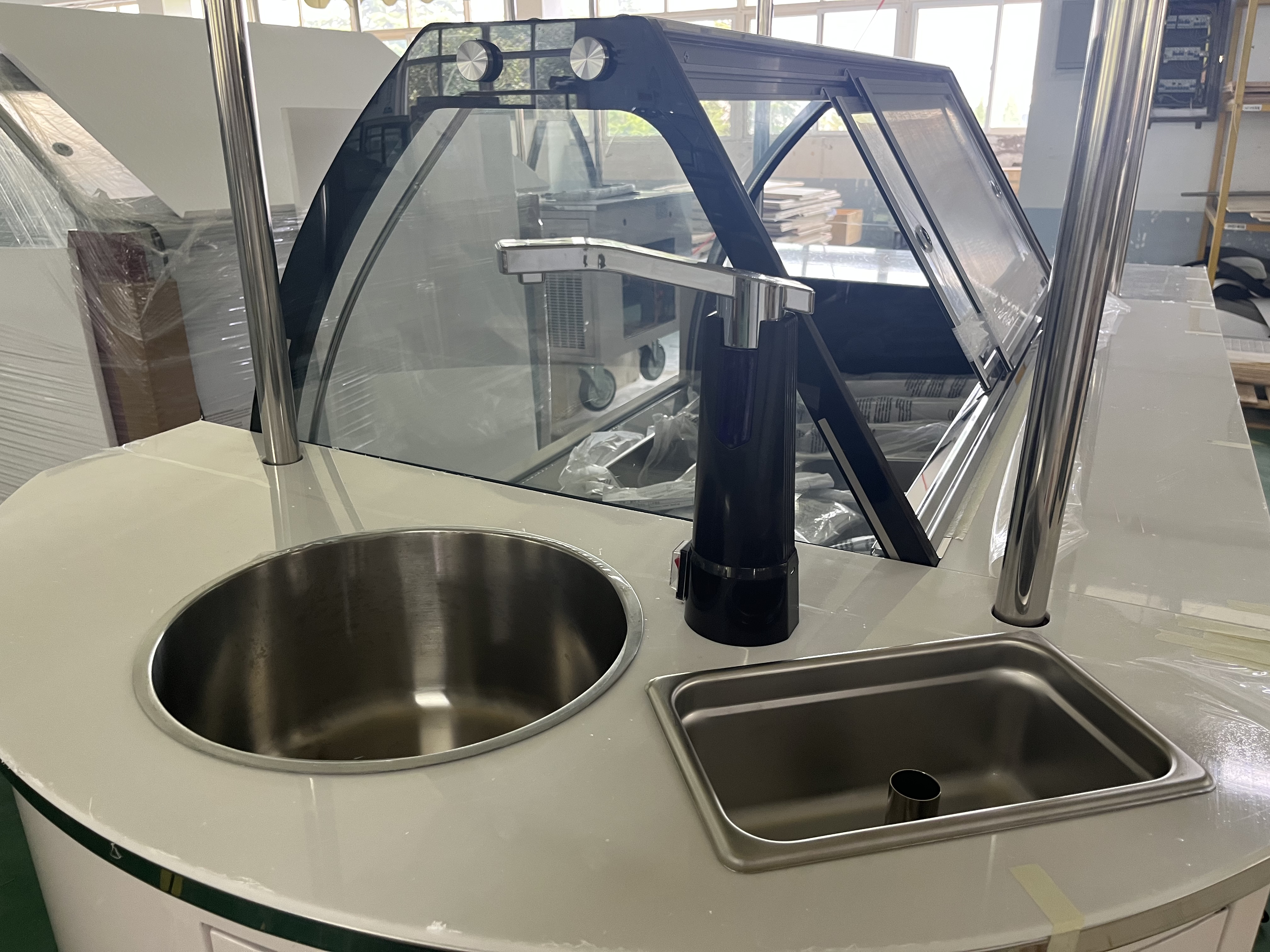 Prosky Green High Refrigerating Capity Gelato Chariot avec un dispositif d'approvisionnement en eau